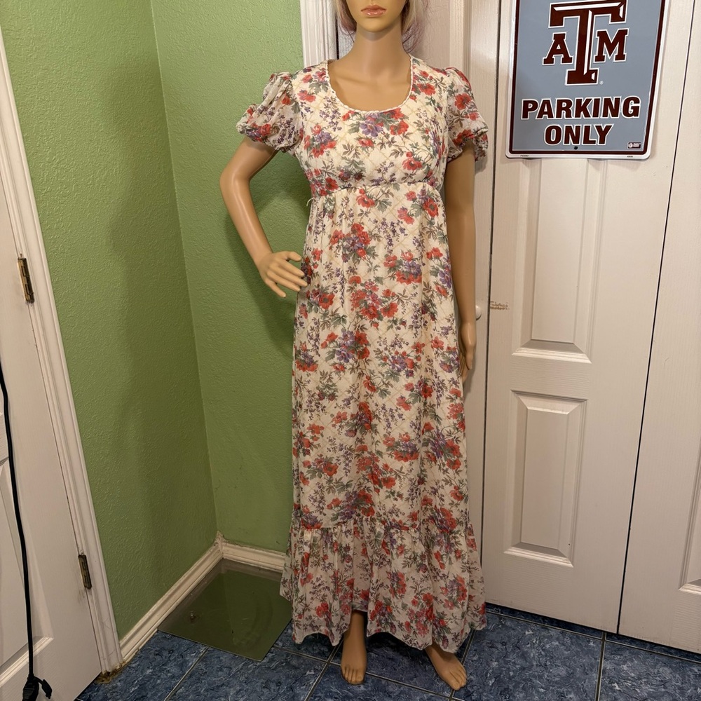 Vintage Candi Jones Floral Maxi Dress